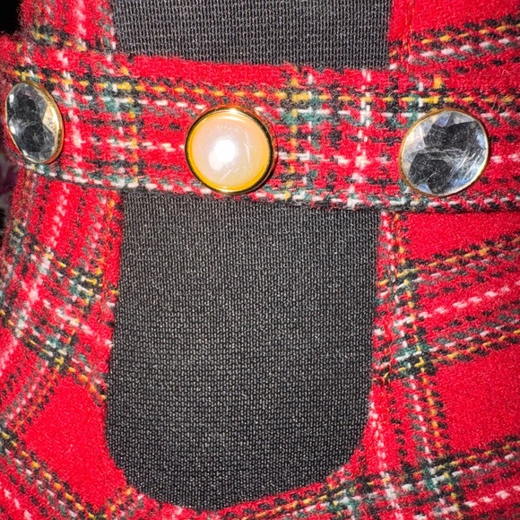 Sugar Red Plaid Stone Pearl Boots - Picture 7 of 10